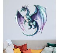 SUPERDANT Adhesivo de pared con diseño de dragón, vinilo para el hogar, dormitorio, salón, decoración de arte de pared, regalo