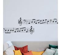 SUPERDANT Adhesivo decorativo con notas musicales, pegatina de pared con notas musicales, decoración DIY de vinilo para quitar y pegar, negro, para sala de música, aula, sala de estar, decoración de