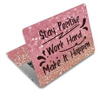 SUPERDANT Adhesivo para Portátil Stay Positive con texto de motivación Protector de Vinilo para Laptop Universal para 12" 13" 13.3" 14" 15" 15.4" 15.6" extraíble