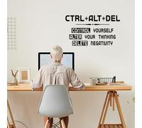 SUPERDANT Adhesivos de Pared Inspiradores Ctrl+Alt+Supr Adhesivo de Pared para Oficina, Gimnasio, Adhesivos de Pared Motivacionales, Escritorio de Oficina, Escuela, Aula, Vinilo Positivo para