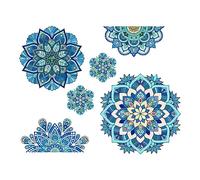 SUPERDANT Calcomanía de pared con patrón mandala bohemio, para cabecero y dormitorio