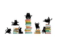 SUPERDANT Calcomanía de Pared con Tema de Lectura Pegatina de Pared de Negro Gato de Yoga En los Libros Decoración Artística de Pelar Y Pegar para Aula Biblioteca Infantil Decoración