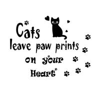 SUPERDANT Calcomanías de Pared de Gatos Pegatinas de Pared de Gato Negro los Gatos Dejan Huellas En Sus Corazones Pegatinas Calcomanías de Animales Lindos para Sala de Estar Hospital de Mascotas