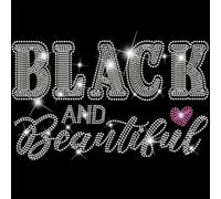 SUPERDANT Calcomanías termoadhesivas negras y hermosas para planchar con diseño de chica con diamantes de imitación, para ropa, 21 x 29,7 cm