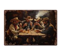 SUPERDANT Cartel de chapa de Cowboys Occidental, cartel de chapa para vaquero, taberna, vaquero, fiesta, cartel de metal, estilo vintage, divertido cartel de metal para bar, cueva de hombres, fiesta