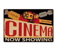 SUPERDANT Cartel de metal de cine en lata vintage con letrero de cartel de película para cueva de hombres, bar del hogar, sala de estar, cuarto de juegos, decoración retro