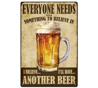 SUPERDANT Cervezas Cartel De Metal Letrero De Metal Con Texto En Inglés "I'll Have Another Beer" Cartel De Arte Vintage Para Pub Sala De Juegos Sala De Billar Bar Cafe Hombre Cueva