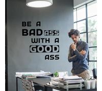 SUPERDANT Citas Inspiradoras Pegatinas de Pared Be A Bad Ass With A Good Ass Decoración de Pared Grande Arte Gimnasio Garaje Yoga Danza Citas Motivacionales Mujeres Dormitorio Familia Hogar Arte