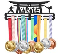 SUPERDANT Colgador de Medallas de Karate Soporte para Medallas de Karate Colgadores de Medallas Personalizados para Karateka Montaje En Pared Gancho de Cinta de Hierro Estante de Exhibición 40x15cm