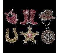 SUPERDANT Denim Elementos Rhinestone Hotfix Para Planchar Camiseta Occidental Parche Rhinestone Para Planchar Cowboy Stras Transferencia Para Ropa Bolsa De Transporte T Camisetas Sudadera Con Capucha