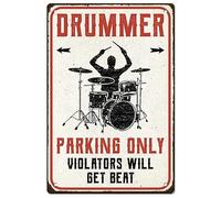 SUPERDANT Drummer Parking Only Metal Tin Sign Vintage Violators Advertencia Tin Painting Retro Placa Wall Art Poster Aluminio Sign