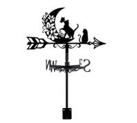 SUPERDANT Grifo de gato y luna, diseño de flores de gato, para techo, decoración de jardín, banderas para techo, dirección decorativa del viento, para patio, granja, cobertizo, terraza, decoración