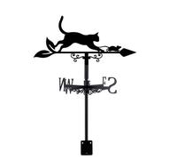 SUPERDANT Grifo meteorológico en forma de gato y ratón, indicador de dirección del viento de animales, veleta negra, decoración artística para jardín, veleta para techo, patio, exterior, granja