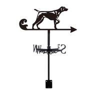 SUPERDANT Hound Dog Veleta Metálica Indicador de Dirección del Viento Instrumento de Medición Veleta para Exterior Jardín Granja Patio Pabellón Decoración Artística Negro