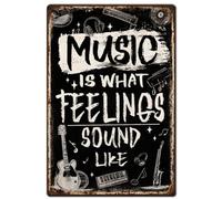 SUPERDANT Instrumentos musicales de metal con temática musical, placa de pared de guitarra, retro, póster de hierro para sala de música, aula, bar, hombre, cueva, club, dormitorio, decoración vintage