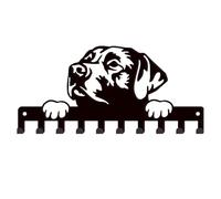 SUPERDANT Labrador - Ganchos de metal para llaves con 10 ganchos para colgar llaves, ganchos decorativos de pared, ganchos de almacenamiento para correa de perro, entrada, pasillo, cocina, baño