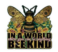 SUPERDANT Letrero de estaño con diseño de abejas y girasoles, de metal, vintage, letreros divertidos y placa de metal para pared, para hogar, oficina, cafeterías, bares, pub, hombre, cueva, decoración