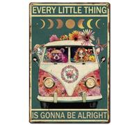 SUPERDANT Letrero de estaño vintage de autobús hippie, póster retro de metal, letrero de pared divertido para sala de estar, dormitorio, baño, decoración de metal retro, regalos para interiores