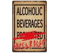 SUPERDANT Letrero de metal pintado en aerosol para bebidas alcohólicas, letrero de metal con texto en aerosol, letreros y placas divertidas, arte de pared de metal para cocina, bares, pub, cueva,