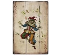 SUPERDANT Letreros de metal de póquer, letreros de estaño de Joker, placas de pared para sala de juegos, póster divertido para cueva de hombre, hogar, sala de billar, dormitorio, sala de estar, bar