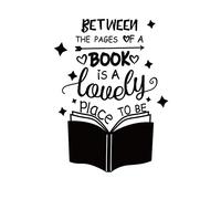 SUPERDANT Libro Tema Etiqueta de la Pared Libro Estrellas Patrón Citas Inspiradoras Vinilo Arte de la Pared Calcomanía para el Hogar Sala de Estar Dormitorio Negro 35x45 cm