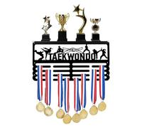 SUPERDANT Medallero madera taewkondo Estante de Exhibición de Trofeos Y Medallas de Taekwondo,Soporte para Colgar Medallas,Exhibición de 4 de Medallas de Y Colgador de Medallas