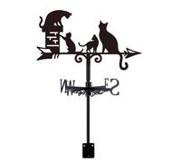 SUPERDANT Paleta de clima para gatos para montaje en techo, estilo vintage, veletas decorativas, indicador de dirección del viento, estaca de jardín para cobertizos, granja, patio, granero, jardín