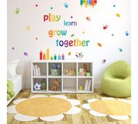 SUPERDANT Pegatinas de Pared Coloridas para Sala de Juegos Pegatinas con Citas Inspiradoras para Niños Aprender A Crecer Juntos Decoración con Frases Positivas En el Aula