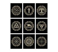 SUPERDANT Póster de vikingos sin marco, diseño de barco vikingo nórdico, arte de mitología nórdica, póster de lienzo nórdico pagano para pared, pintura artística para sala de estar, decoración del