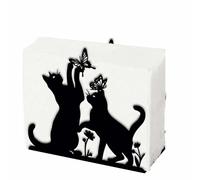 SUPERDANT Servilletero con forma de gato y mariposa para mesas de gato jugando con la mariposa, servilletero de hierro, servilletero con forma de animal, servilletero para cocina
