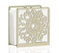 SUPERDANT Servilletero de madera con diseño de mandala, dispensador de servilletas de madera de girasol, con corte de cable 3D para decoración de mesa de comedor de cocina