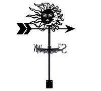 SUPERDANT Sol y Luna Flor Veleta con Metal indicador de dirección del Viento medidor Montaje en Techo Veleta para Exteriores jardín Granja Patio Trasero pabellón Granero decoración artística