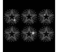 SUPERDANT Stars Iron On Rhinestone Transferencia de Calor Crystal Decor 6 Piezas Pentagram Stars Clear Bling DIY Parche Ropa Reparación Hot Fix Applique