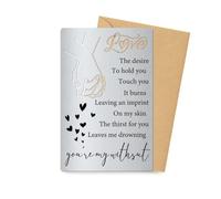 SUPERDANT Tarjeta de inserción de Cartera Tarjetas de Acero de Aniversario de Amor Tarjeta de Billetera de Metal Mini Notas de Amor Amantes Cumpleaños Acción de Gracias Navidad Tarjeta