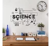 SUPERDANT Tema de Ciencia Vinilo Pegatinas de Pared Herramienta Experimental Patrón Calcomanía de Pared Pegatinas de Arte de Pared para el Hogar Dormitorio Sala de Estar Decoraciones 300x590 mm
