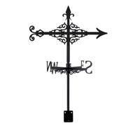 SUPERDANT Veleta con patrón de flecha, veleta de viento de metal negro, adorno para jardín, decoración de granja para techo, patio y cobertizo