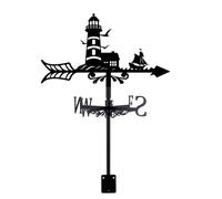 SUPERDANT Veleta de faro, veleta de metal, para jardín, granja, decorativa, para exteriores, indicador de dirección del viento para patio, cobertizos de granero