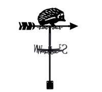 SUPERDANT Veleta de metal con forma de erizo veleta en forma de erizo veleta con forma de animal veleta de metal negro para decoración de jardín patio exterior granja