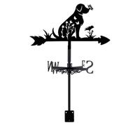 SUPERDANT Veletas de metal para perro, diseño de flores, mariposas, indicadores de dirección del viento, de metal negro, para montaje en techo, granja, exterior, cobertizo, decoración