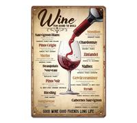 SUPERDANT Vinos Vintage Cartel De Metal Vinos de Todo el Mundo Vintage Letreros de estaño Póster Decoración Pared Bar Cartel de Metal Retro Letrero de Hojalata para Bar Cocina Cafés Decoración mural