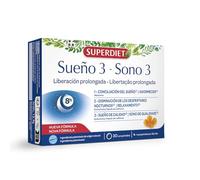 SUPERDIET SUEÑO 3 - AYUDA PARA DORMIR - FABRICADO EN FRANCIA - 30 CÁPSULAS