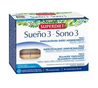 SUPERDIET - SUENO 3 TRICOUCHE SLEEP - Sueño, sueño de calidad, relajación, buen humor - Melatonina 1,8 mg- 15 comprimidos