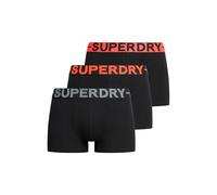 Superdry Calzoncillos bóxer para hombre, pack de tres, negro / naranja, L