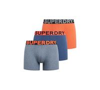 Superdry Calzoncillos tipo bóxer para hombre, Azul Brillante Jaspeado/Naranja Brillante Jaspeado/Mate Azul Marino Moteado, S