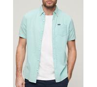 Superdry Camisa de hombre de manga corta seersucker. Verde XL