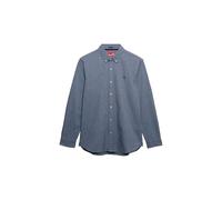 Superdry Camisa Oxford clásica de manga larga para hombre, Ocean Navy Chambray, L