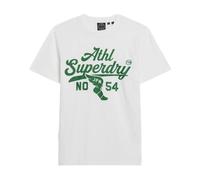 Superdry- Camiseta blanca Track&Field con estampado verde- Tops- Hombre- Blanco- L- Camiseta blanca Track&Field con estampado verde