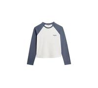 Superdry Camiseta de béisbol para mujer con logotipo esencial, Mariner Navy White, 44