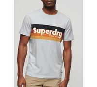 Superdry Camiseta de hombre a rayas con logo Cali. Azul M