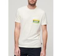 Superdry Camiseta de hombre a rayas con logo Cali. Blanco M